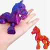 3D-gedrucktes Spielzeug Regenbogenpferd Simulierte Statue Niedliches Sternzeichenpferd Gelenkschwanz Bewegliche Figur Bürodekoration Neujahrsgeschenk
