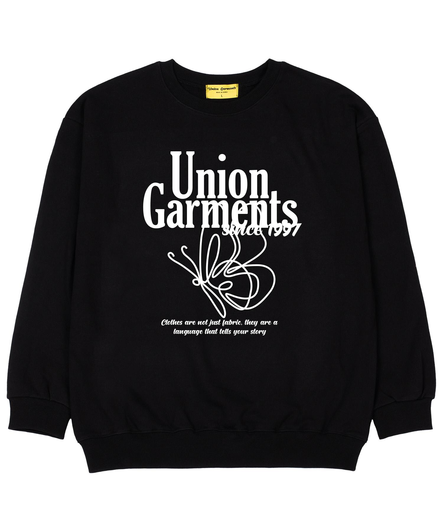 Union Garments Худи оверсайз с бабочкой из махровой ткани Черное Xxl