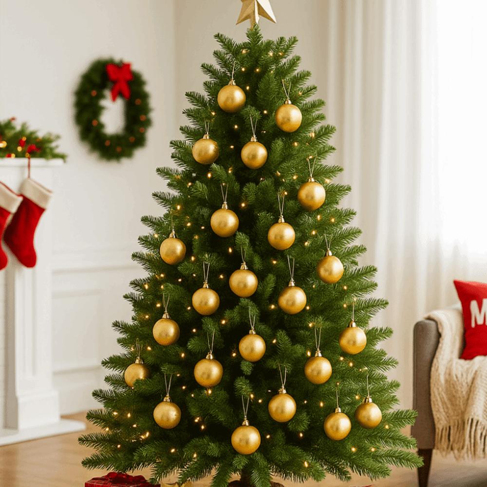 6Pcs 6cm Mirrored Christmas Balls Red/Blue Christmas Tree Pendants Christmas Hanging Balls  Gift