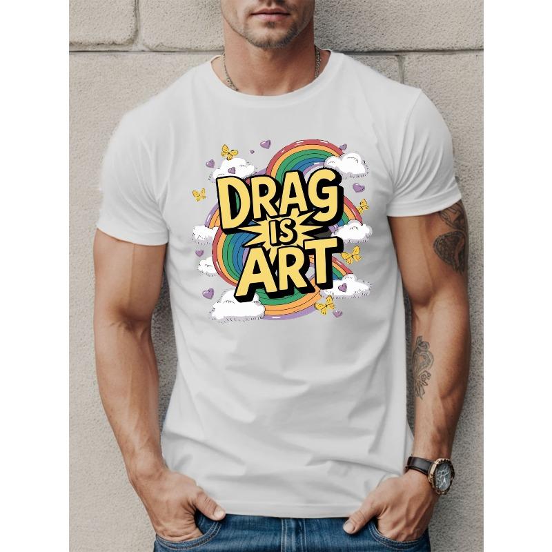 

Мужская футболка с коротким рукавом на лето - Дизайн Drag Is Art S белый