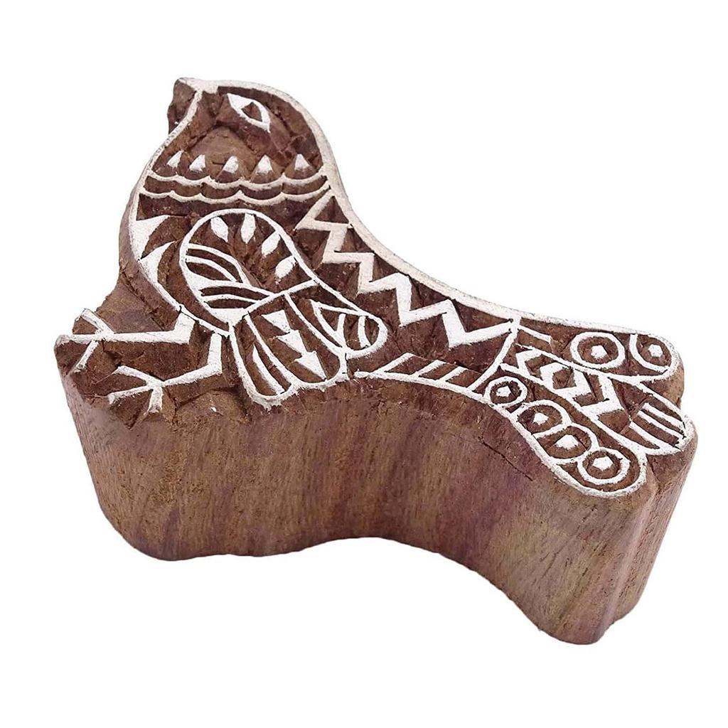 Duck Stamp Brown Indian Wood Stamps Block Textile Stamp Hand Carved Printing