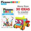PicassoTiles () PTB120 120 Pieces Brush Shape 3D Building Blocks Tiles Toy Set Learning Playset STEM Toy Educational Kit Promote Children's Brain