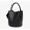 Women's Niche Lychee Pattern Soft Leather Bucket Bag Girls Fashion All-match Portable Vegetable Basket One-shoulder Messenger Bag