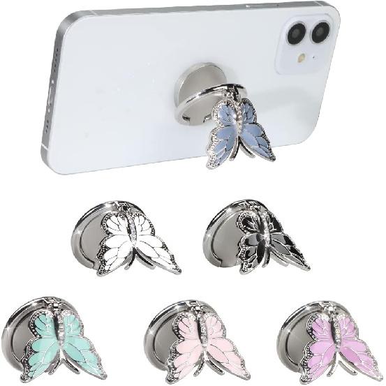 LSL Cute Butterfly Cell Phone Ring Holder 360°Rotation Metal Finger Stand Kickstand Universal Compatible with iPhone Samsung Galaxy LG Google Pixel