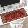 Gaming Mouse Pad Large Desk Mat Antislip Stitched Edges Vintage Red Persian Rug Print Keyboard Mat for Gamers