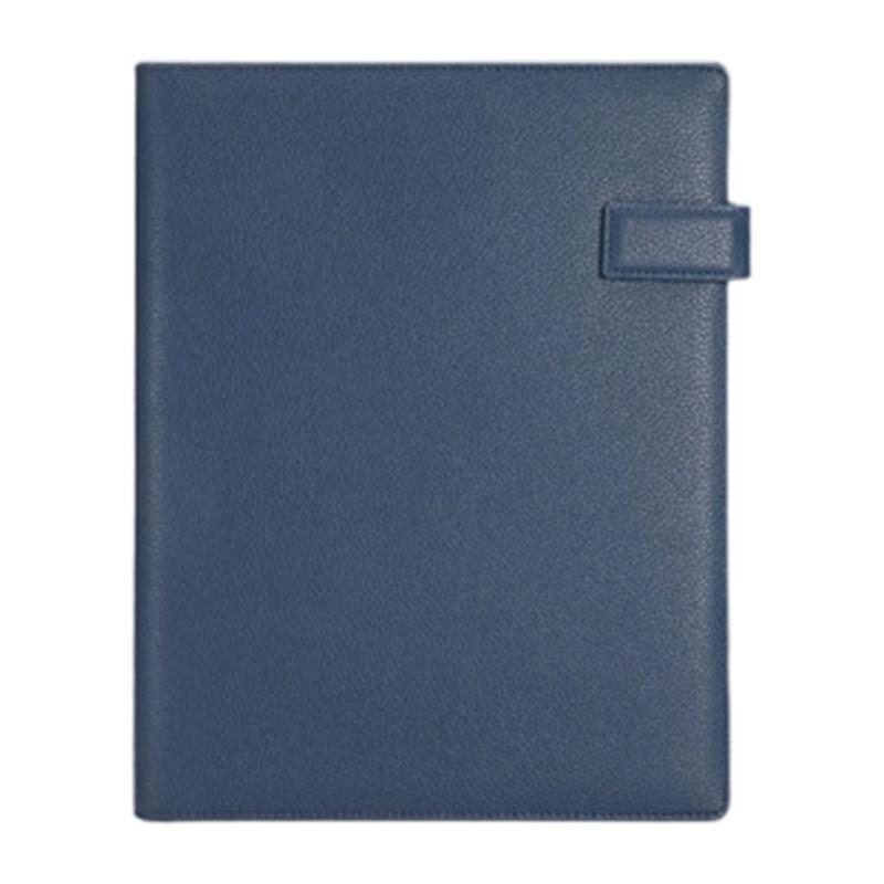 Conference Folder Magnetic Closure Leather Document Organiser with Writing Board Card Pocket Elastic Pen Slot 250x320mm