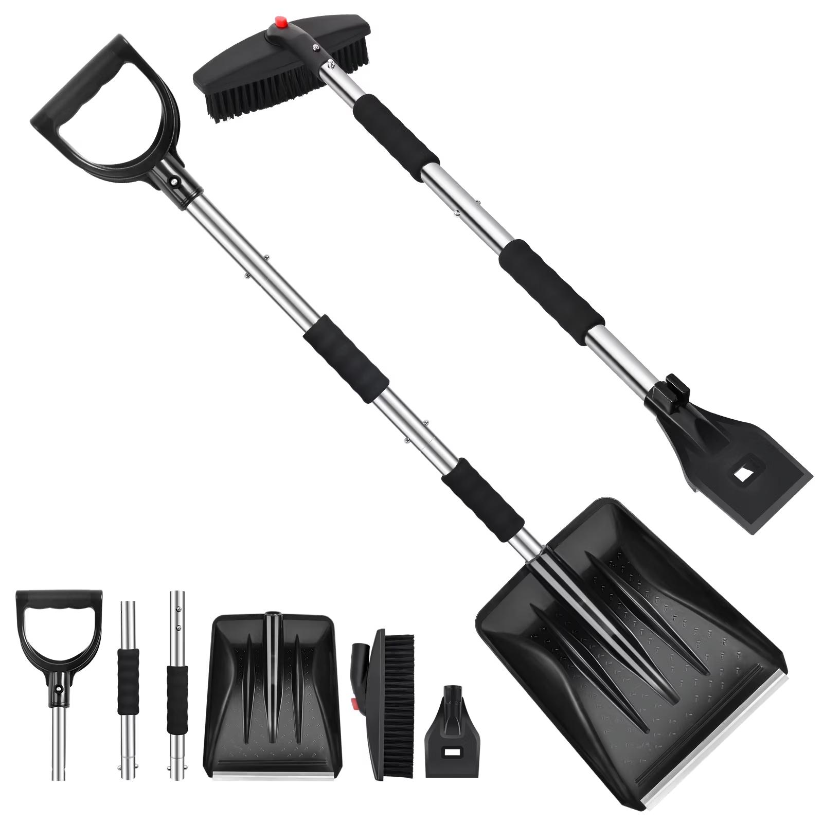 

Car Snow Shovel Metal Stainless Steel Telescopic Rotating Ice Shovel Three-in-one Snow Shovel Detachable Assembly Car Snow Removal Shovel One Size