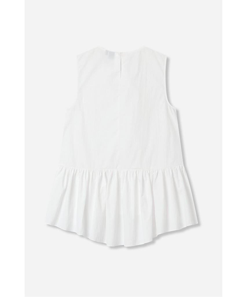 Jaa [Jaah] Sleeveless Peplum Blouse_White
