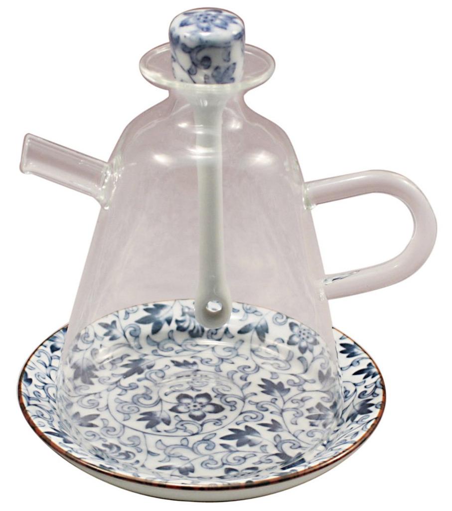 Toyo Ceramics Stylish Soy Sauce Dispenser, Square, Tessen Arabesque Design, SPG-T-2, 10.0 X 10.0 X 11.5 Cm