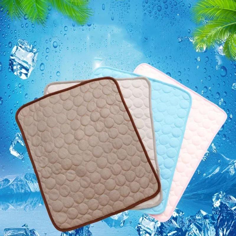 Summer 50x40cm Dog Pet Cool Mat for Summar Breathable Comfortable Mat Reusable Training Pad Dog Car Seat Cover Dog Bed