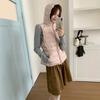 [Spot white duck down] New hooded ribs vest autumn and winter warm down vest women