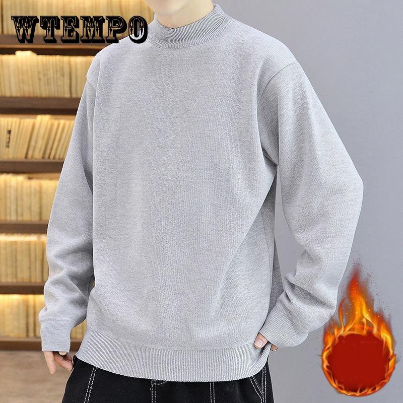 

Однотонный толстый универсальный флисовый свитер, мужской универсальный свитер с круглым вырезом, теплый базовый свитер