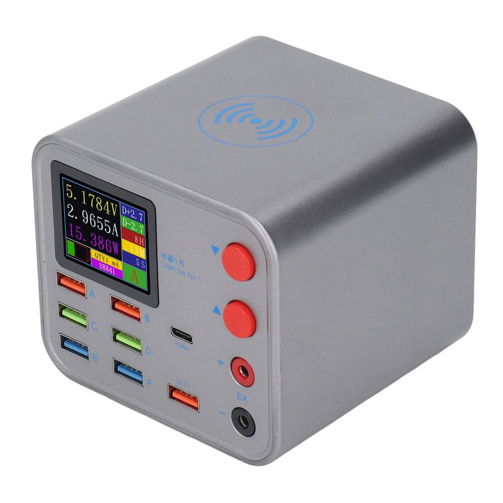 Estación de carga USB de 150 W, 8 puertos QC3.0, cargador de pared rápido con adaptador de corriente de carga inalámbrica para