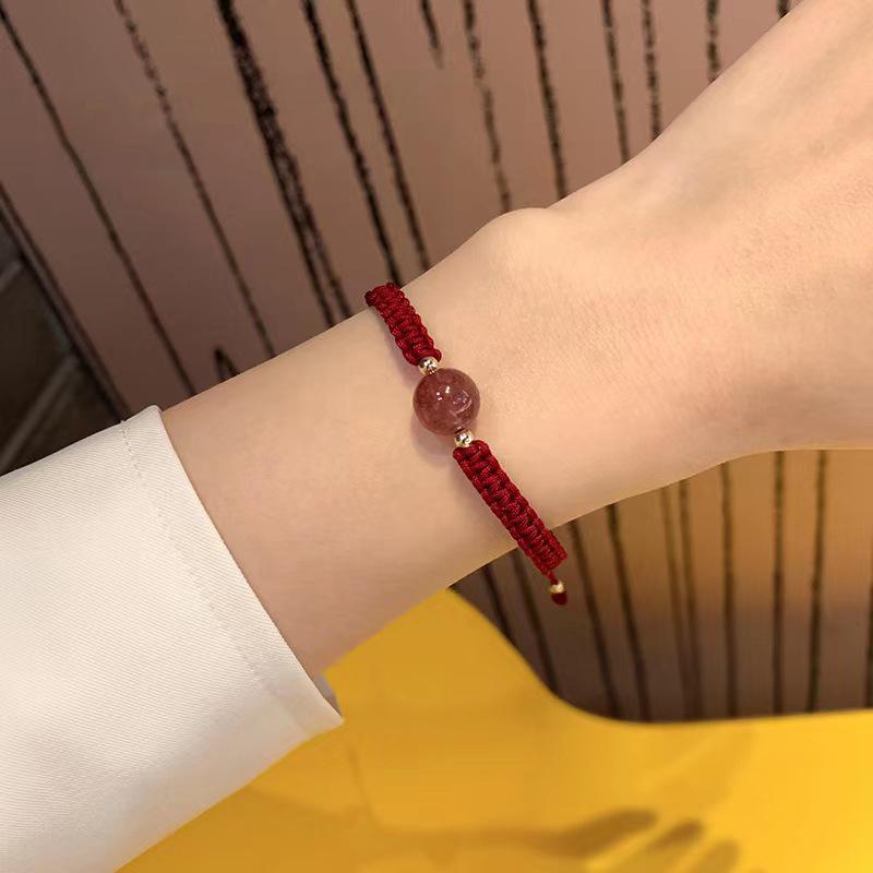 Naturalny obsydian warkocz bransoletki kryształowe kamienne koraliki Handmade czarne czerwone szkło bransoletki z kamienia dla kobiet mężczyzn para biżuteria prezent