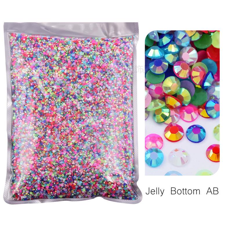 Jelly Resin Flat-Bottomed Diamond, Nail Art Beauty, Mobile Phone Case Decorative Rhinestone Diy Decorative Clothing Accessories