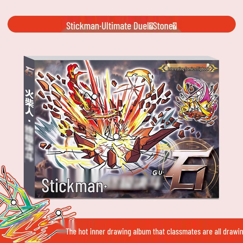 Stickman Tracing & Fighting Flipbook: Children's Comic & Coloring Tutorial