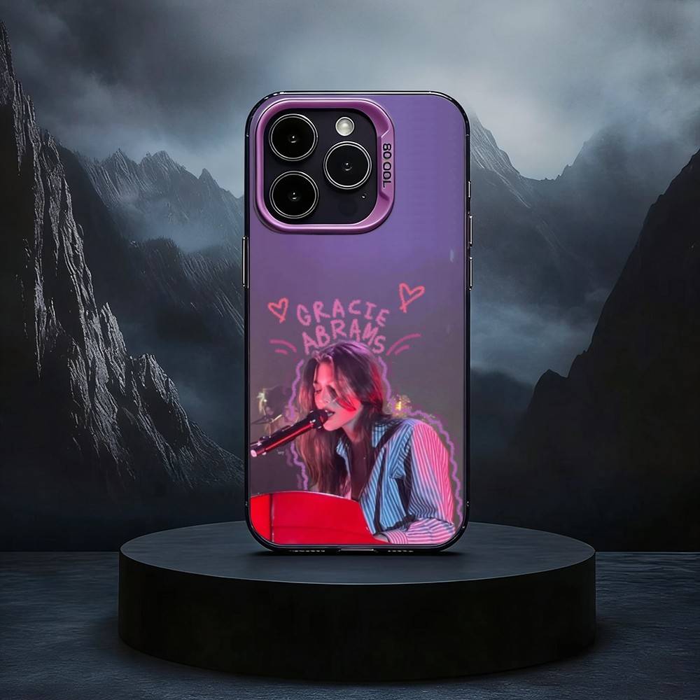 

Singer Gracie Abrams GA Phone Case For iPhone17,16,15,14,13,12,11 Plus,Pro Max Black Candy silver phone case iPhoneXSMAX
