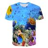 Children's Day Boys 3D Shark 3D Print Fish T Shirt Tee Short Sleeve Summer Active Cute Streetwear Kids Toddler 2-12 Years