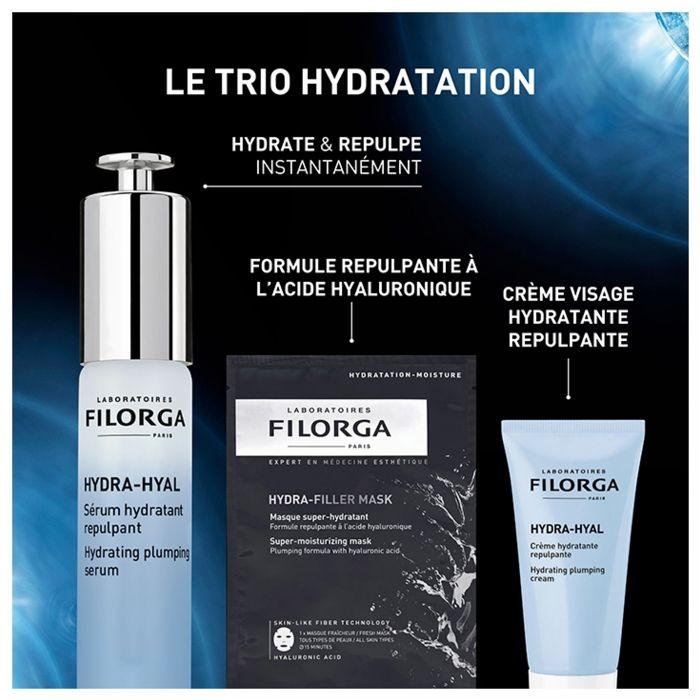 Coffret de soin pour la peau - Filorga - Noel Hydra-Hyal - Sérum 30ml - Masque - Crème 15ml