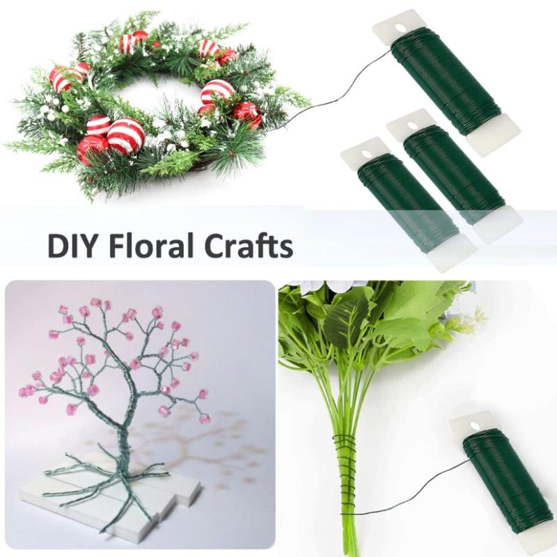 1/2/3/6Roll Green Floral Wires Twisted Metal Wire Multifunctional Metal Wire Twist Tie Gardening Binding Straps Floral Arranging