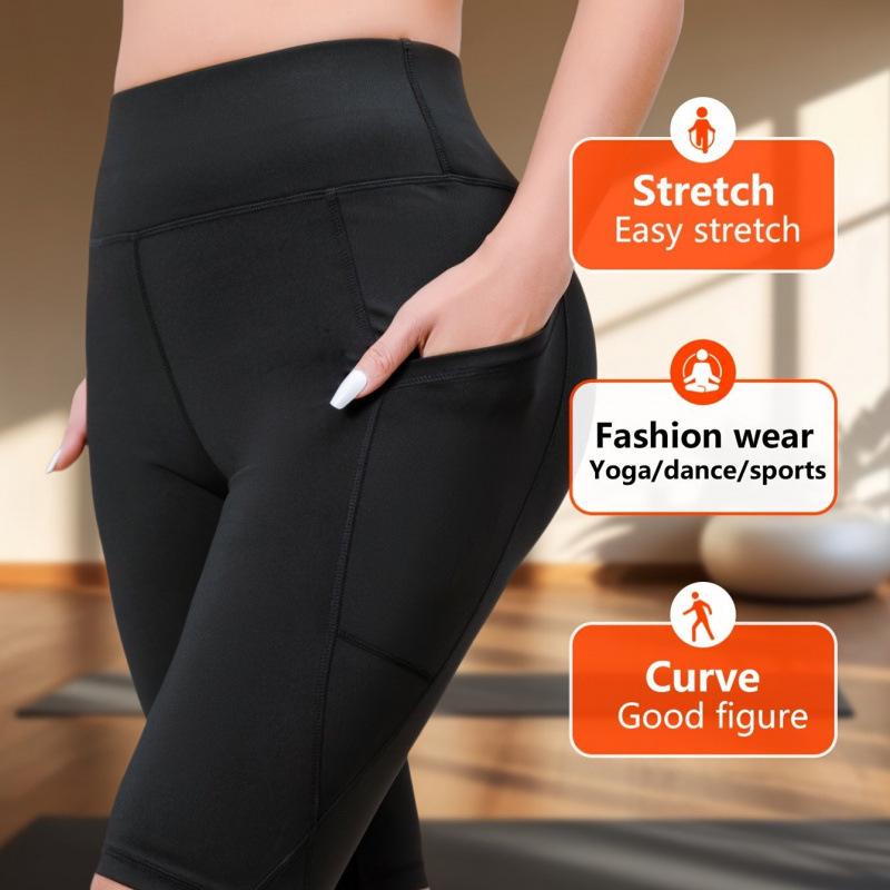 

2025 Women s High Waist Pocket Stretch Yoga Pants - European & American Style XXL