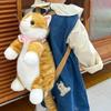 Soft Simulated Puppet Daypack Fluffy Stuffed Animals Plush School Bag Realistic Cat Backpack  Daily