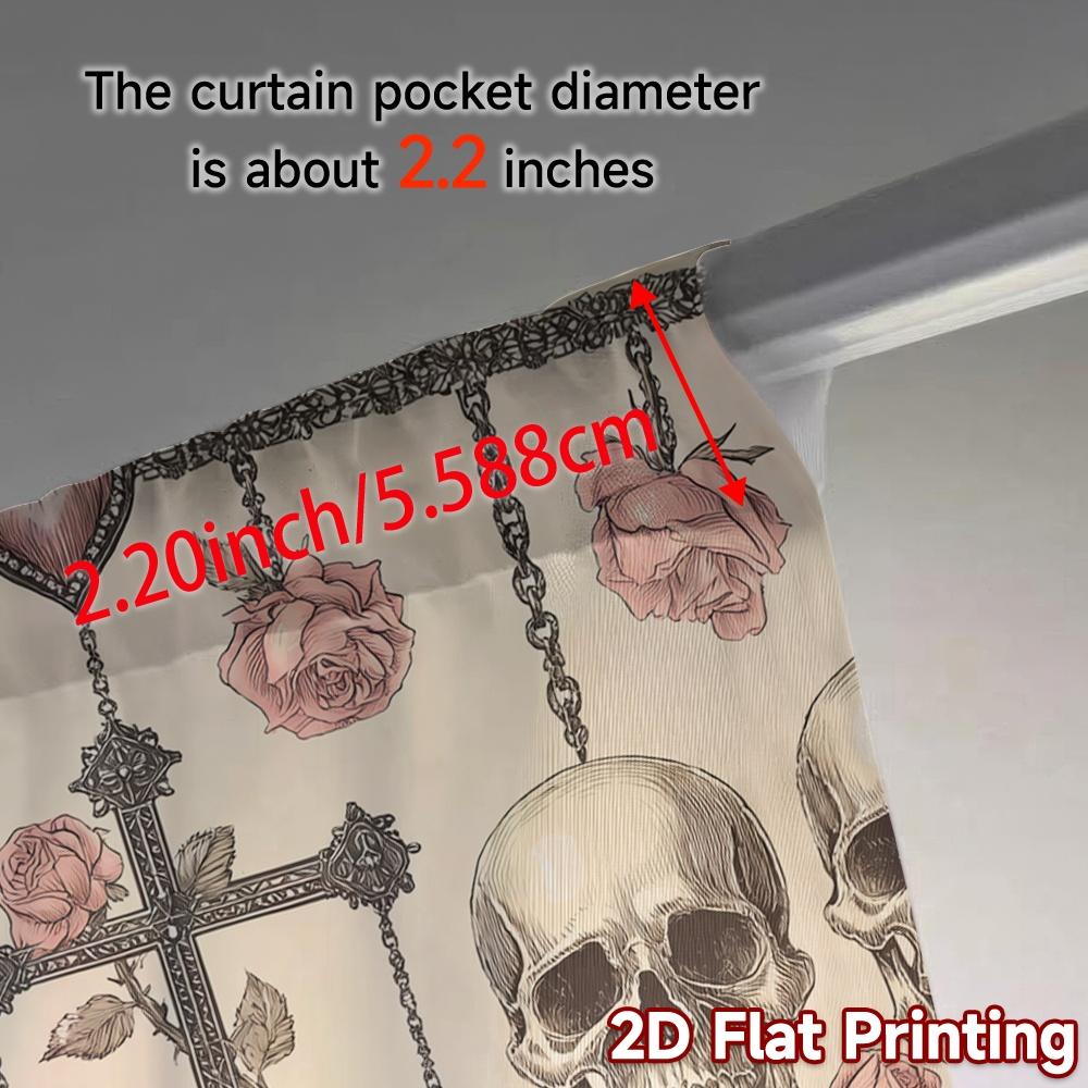 Set Of 2 Flat Printing Jit Curtains Without Rod Gothic Romance Popular Fashionable Versatile Durable Polyester Curtain Made