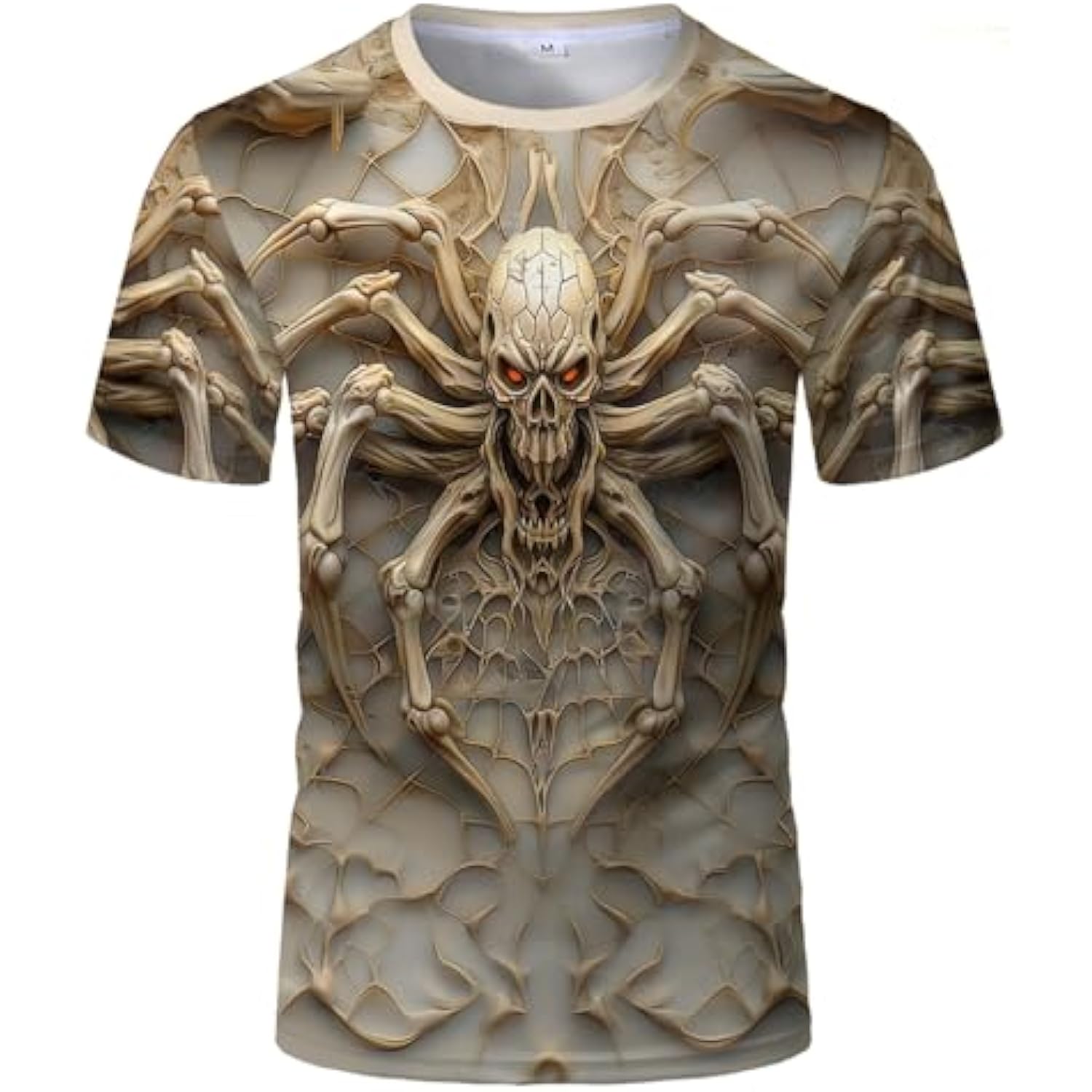 

Мужские футболки с рисунком черепа, скелета, паука, ужаса, короткий рукав, футболки, удобная дышащая повседневная футболка XXL
