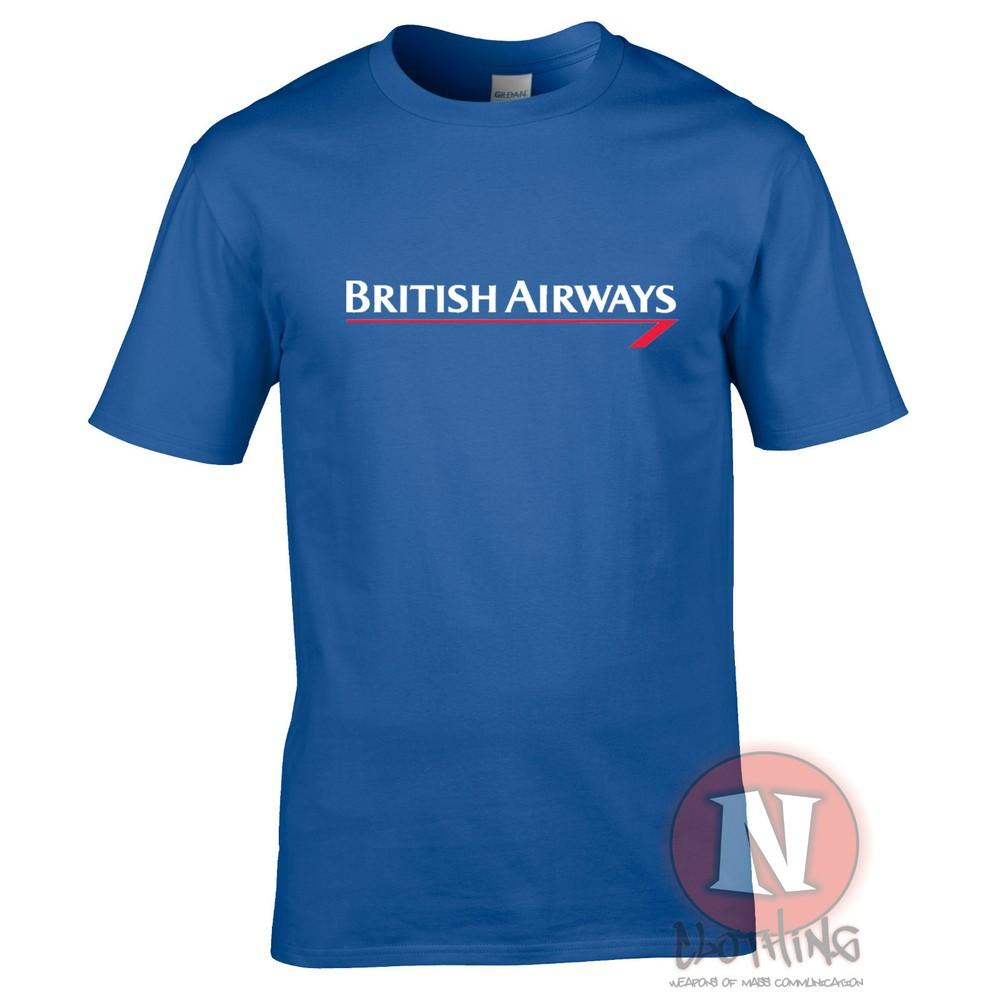 British Airways Klassisches Logo T-Shirt Brandneu Crew Fluggesellschaft Flug Ba Flughafen