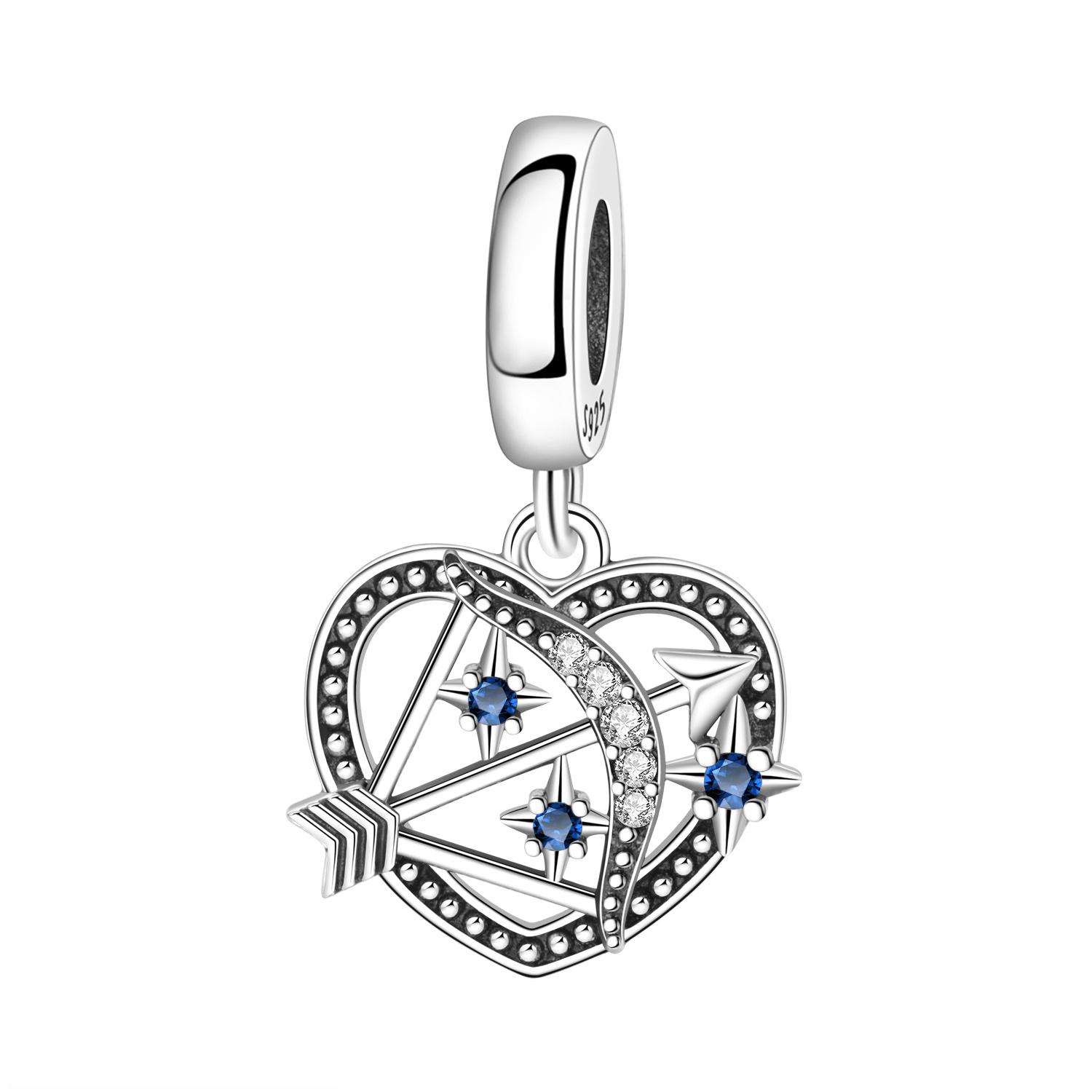 

Copper Hollow Out Love Bow Arrow Original Pendants Bracelet Charms Fit Jewelry Party Beads Diy Fine Gift Accessory