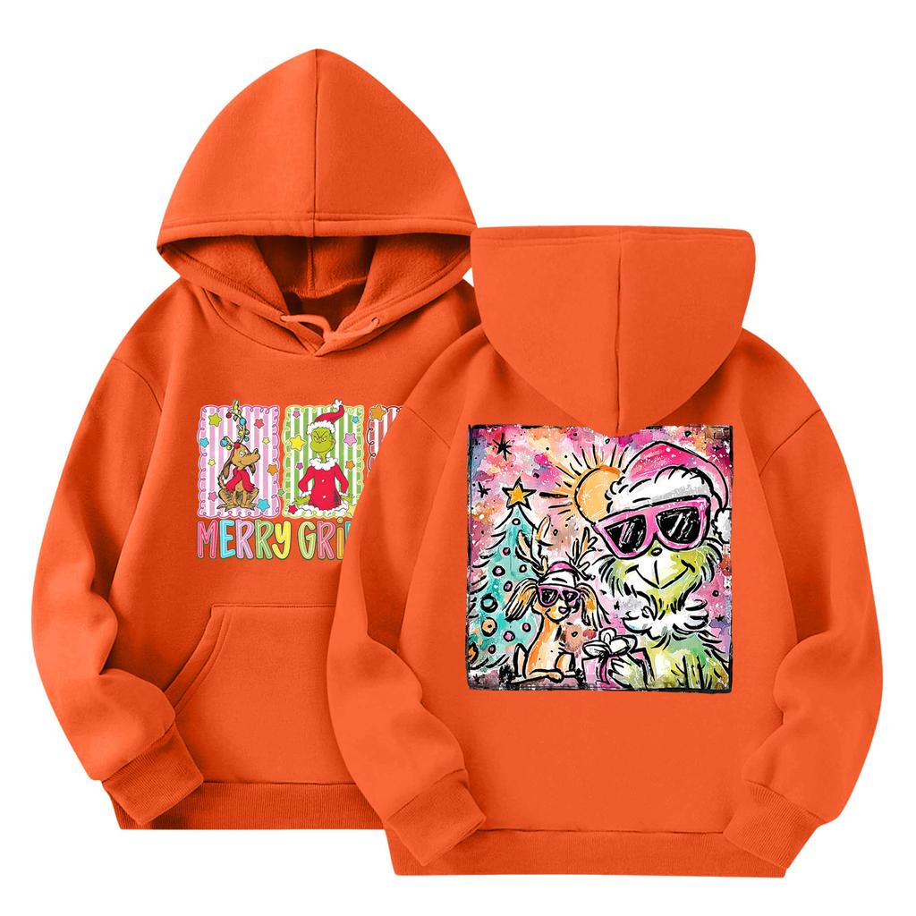 Dětská móda Lehký pulovr s dlouhým rukávem s kapsami Potisk Mikina s kapucí