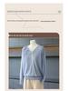 Mom's 2025 Autumn V-Neck Knitted Top - Fashionable Base Shirt for Middle-aged and Elderly Women