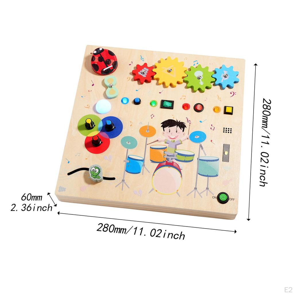 Busy Board Travel Portable Early Learning Educational Toys with Light for Boys Girls Over 3 Years