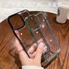 Applicable to iphone16ProMax mobile phone case, transparent space case, Apple 15 anti-drop and non-yellowing electroplating protective case.