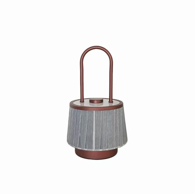 Wicker Fabric Desk Lamp with USB - LED Night Light for Bedroom, Study, or Outdoor Use