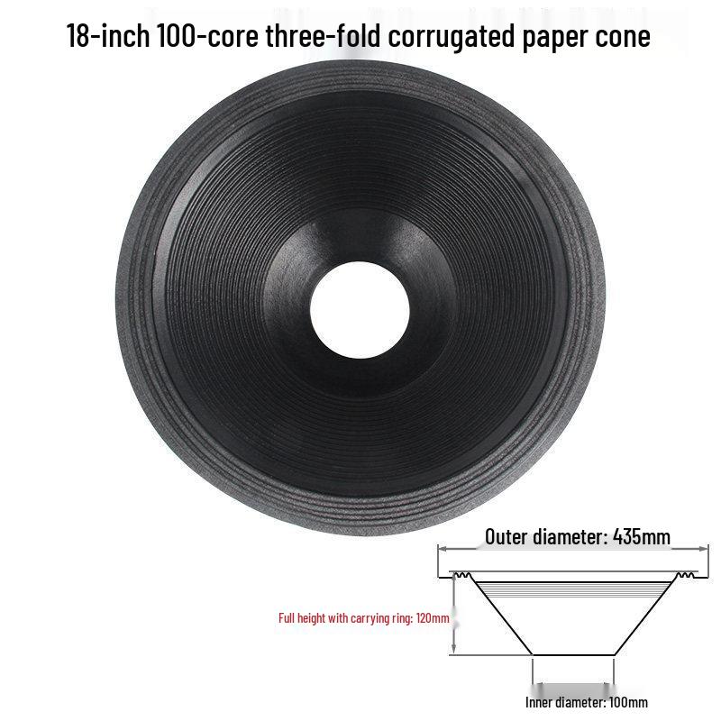 18-inch Woofer with Paper Cone: 100-Core, Open Hole, Double/Triple Roll Edge, Thickened Drum Paper Speaker Accessories