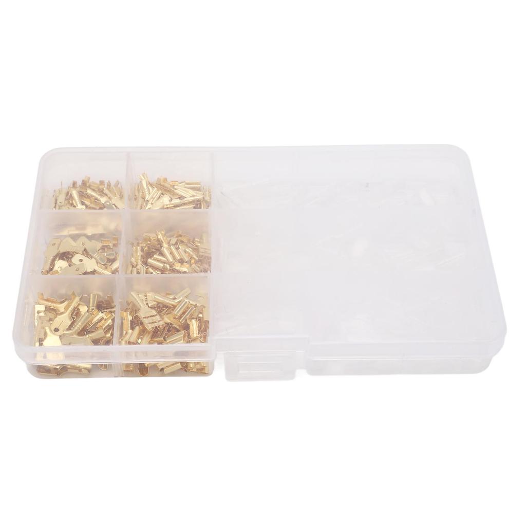 270-teiliges Crimp-Anschlussset aus Messing mit Isolierhülsen, sortiert, kaltgepresst, 2,8 mm, 4,8 mm, 6,3 mm