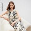 Langzi V-Neck A-Line Floral Midi Dress