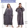 FUSSEDA Oversized Wearable Blanket Sweatshirt, Thick Warm Fleece Cozy Sherpa Hooded with Pockets and Sleeves Gift for Adult