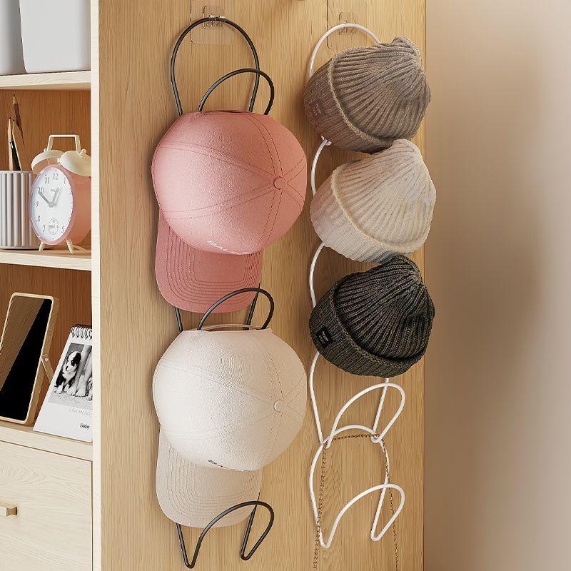 5 Hooks Storage Rack Hat Rack Hook Scarf Bag Baseball Cap Rack Organizer Storage Door Hanger Storage For Closet Bedroom