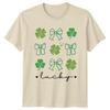 Lucky Unisexs TShirt Clover Pattern St Patricks Day Gift For Her