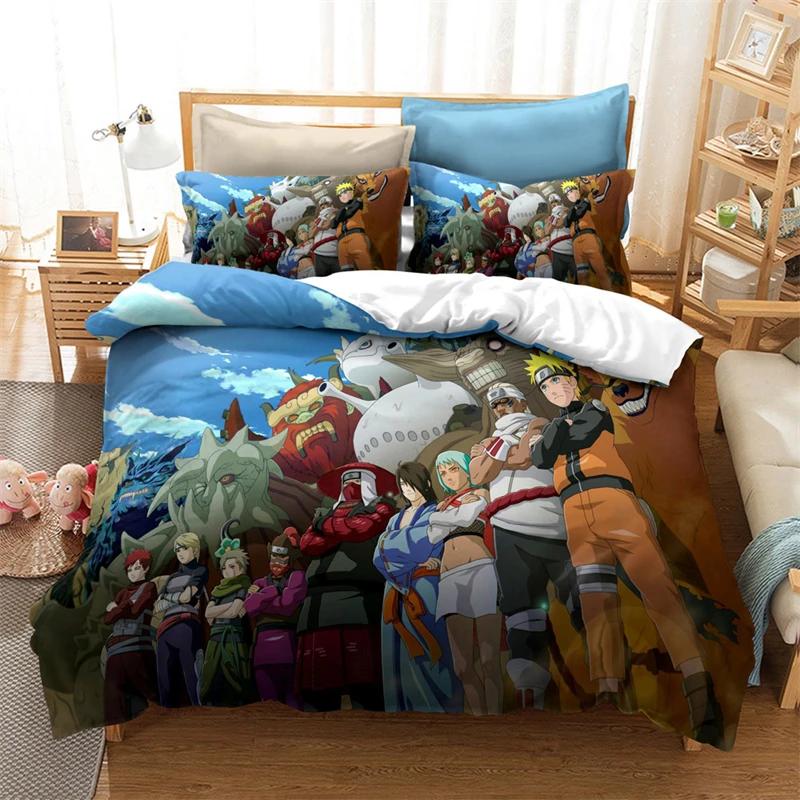 Japan Anime Red Cloud Bedding Set 3d Printed Duvet Cover Sets Pillowcase Twin Full Queen King Size Akatsuki Comforter Cover Sets