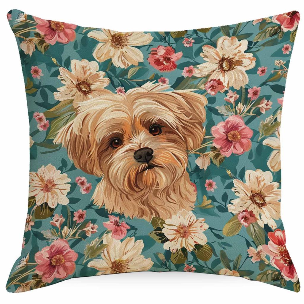 Flower Dog Pillow Case Home Sofa Cushion Pillow Case