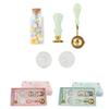 Wax Stamp Kit Retro Removable Handle Iris Pattern Wax Stamp Sealing Kit for Envelope Invitation