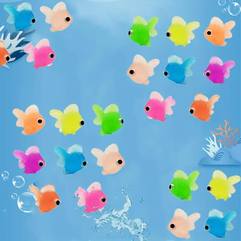 Colorful Simulation Goldfish Model Soft Rubber Gold Fish Small Goldfish Kids Toy Plastic Goldfish Gift Toys For Kids