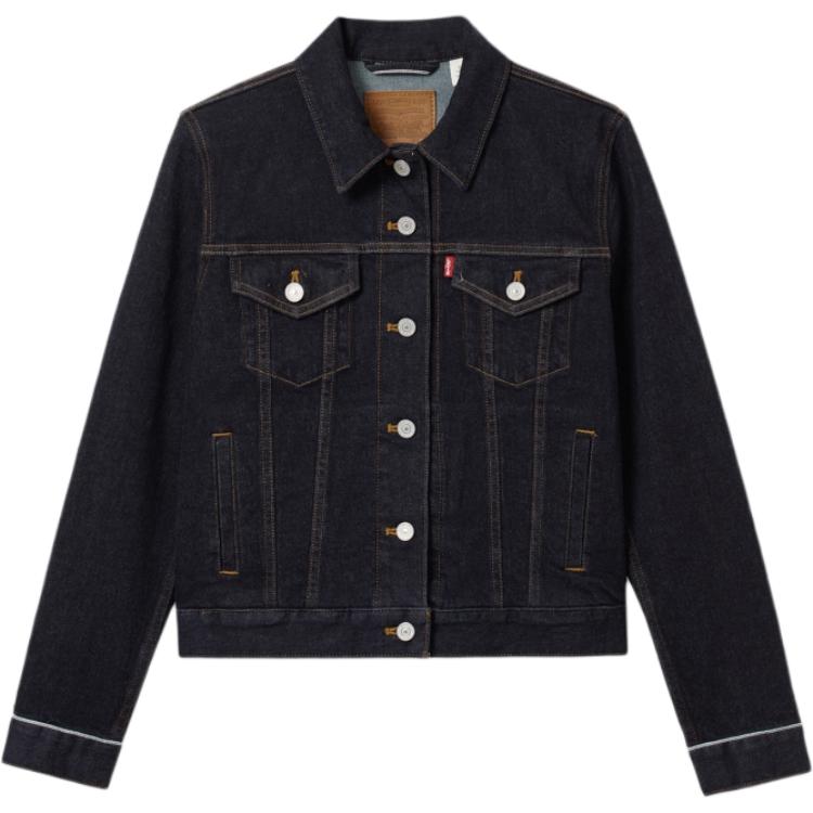 Levis Casual Comfortable Slim Fit Single Breasted Long Sleeve Denim Jacket Women Jackets Dark-Blue 29945-0236