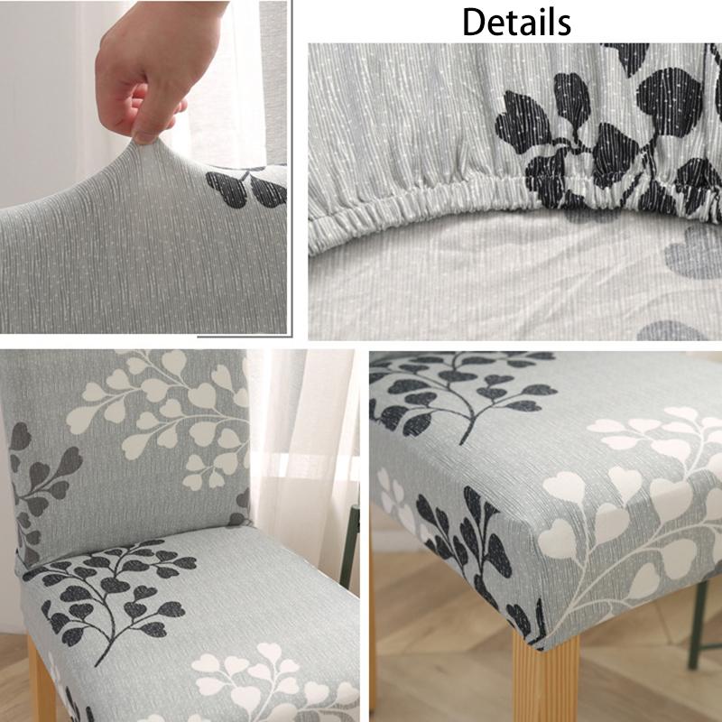 Leaves Series Chair Cover Removable Anti -Dirty Flower Branch Printed Dining Chair Cover Sets For Dining Space Home Wedding Stretch Seat Case