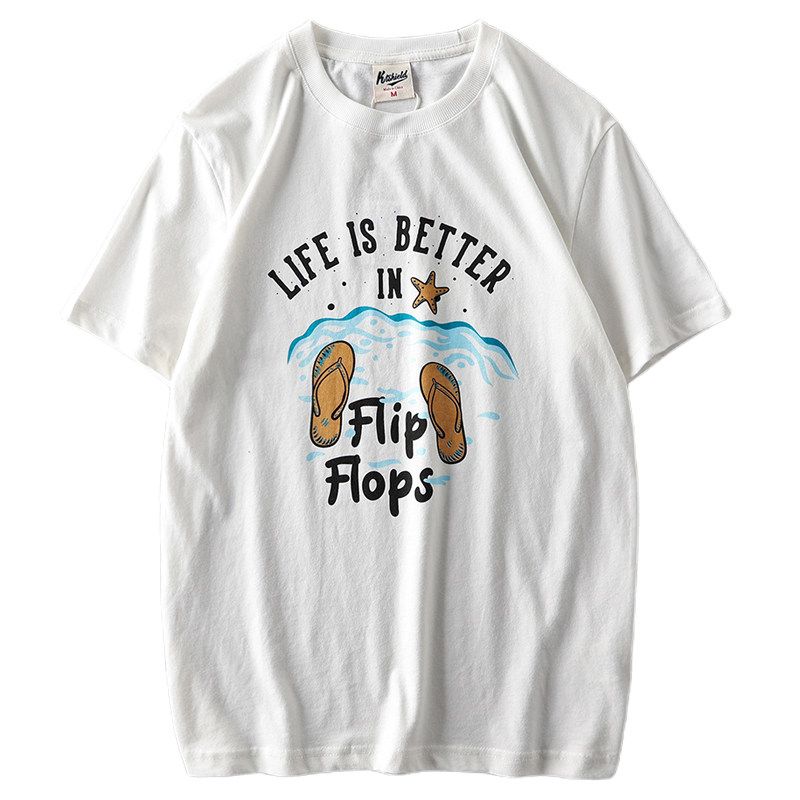 Export Original Tail Single Cut Label Amekaji Summer Retro T-Shirt Men's Short Sleeve Fashion Brand All-Matching Export Men's Clothing Tops