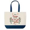 Shopping Bag - PLANETEE - Vanessa Life Is More Beautiful - Blue Background - Cotton 40x45 Cm - Large Size