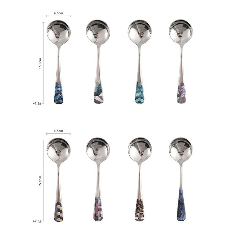 Lžíce z nerezové oceli Zahuštěný materiál Zrcadlově leštěné speciální lžíce pro domácí kuchyni